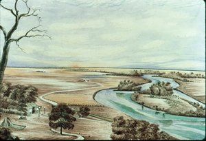 حانة على نهر إلينوي ، 1842 (مرحاض على ورق)