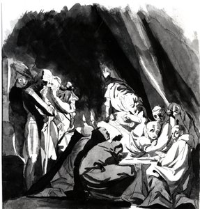 وفاة الكاردينال بوفورت ، رسم توضيحي من كتاب شكسبير "هنري السادس" ، 1772 (قلم جاف ، حبر وغسل على ورق) بواسطة يوهان هاينريش فوسلي