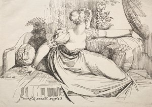 عينات من Polyautography: Woman on a Sofa. بواسطة يوهان هاينريش فوسلي