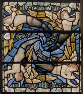 O All Ye Winds Of The Gods ، تفاصيل نافذة Benedicite ، c.1895 (زجاج ملون) بواسطة هنري عطلة