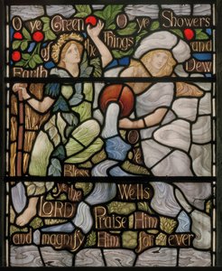 O Ye Green Things ، Benedicite Window details ، c.1895 (زجاج ملون) بواسطة هنري عطلة