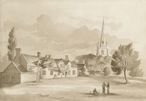 كنيسة Brewood: رسم بني داكن ، 1844 بواسطة هنري جيمس نويز