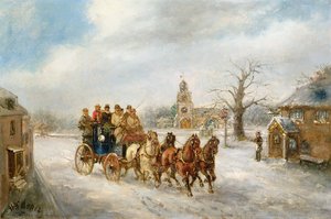 The Uxbridge Coach قرب هيلينغدون بواسطة هنري جونز