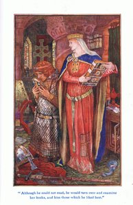 على الرغم من أنه لم يتمكن من القراءة ، إلا أنه كان يستعرض ويفحص كتبها ويقبل تلك التي كان يفضلها ، 1912 بواسطة هنري العدل فورد