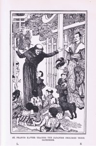 يعلم القديس فرنسيس كزافييه الأطفال اليابانيين تعليمهم الديني ، 1912 بواسطة هنري العدل فورد