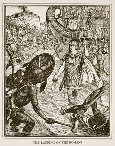 إنزال الرومان ، رسم توضيحي من "تاريخ إنجلترا" بواسطة CRL Fletcher و Rudyard Kipling ، 1911 بواسطة هنري العدل فورد