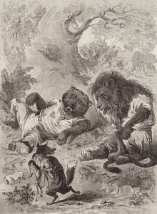 خرافات إيسوب: الأسد والدب والثعلب (ليثو)