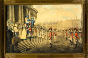 تمبل بار وجمعية القديس بولس يستقبلان ألوانهما أمام القديس بولس في 7 ديسمبر. 1798؟ بواسطة هنري ماثيوز