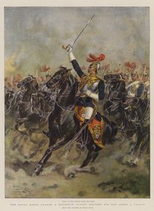 الحرس الحصان الملكي ، قائد سرب يوقف رجاله بعد تهمة (chromolitho)