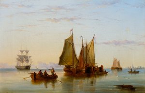 قوارب الصيد وسفن أخرى على شيلدت بالقرب من روتردام ، 1852