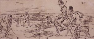 The Difficult Putt ، رسم توضيحي من مجلة "Graphic" ، حانة. ج. 1870 (ليثو)