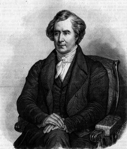صورة لفرانسوا أراغو (1786-1853) ، عالم الفلك والفيزيائي والسياسي الفرنسي. (من لوحة هنري شيفر). نقش في "" الطبيعة: مراجعة العلوم وتطبيقاتها في الفنون والصناعة "بتاريخ ٦ مارس ١٨٨٦.