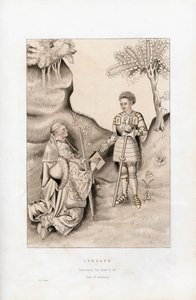 ليدغيت يقدم كتابه إلى إيرل ساليسبري ، 1426 ، 1843. بواسطة هنري شو