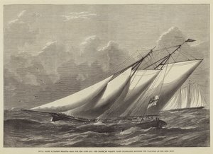 سرب اليخوت الملكي Regatta ، سباق لكأس المدينة ، يخت أمير ويلز يخت هيلديجارد يحيط بزورق العلم في Lepe Buoy
