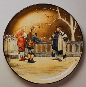 العدالة ، رسم توضيحي لـ "العصور السبعة للإنسان" لشكسبير ، لوحة شاحن صنعها استوديو Minton's Art Pottery Studio بواسطة هنري ستايسي ماركس
