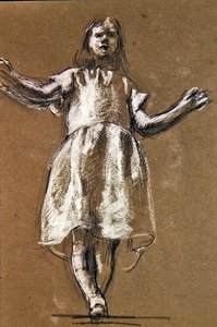 دراسة لشكل روزاموند ، حوالي 1900 (طباشير على ورق) (وجه من 367145) بواسطة هنري تونكس