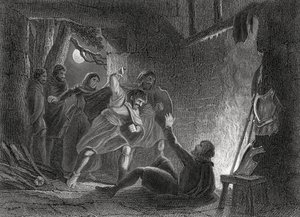 وفاة إيرل ديزموند ، من "تاريخ أيرلندا" بواسطة توماس رايت ، تم نشره عام 1854 بواسطة هنري وارن