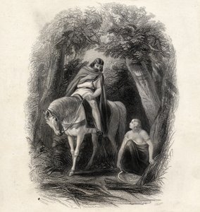 الملك Cormac (ت 1138) و Fair Eithne ، نقشهما J.Rogers ، من "تاريخ أيرلندا" بواسطة T.Wright ، 1855 بواسطة هنري وارن