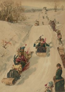 التزحلق ، بواسطة L. Prang and Co. ، 1886 (aquatint)