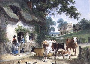 The Old Farmstead ، حوالي 1841 بواسطة هنري وتشارلز (attr.to) شاير