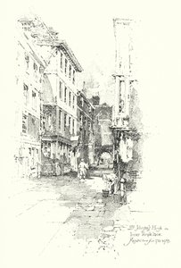 Dr Johnsons House, Inner Temple Lane, resided there from 1760 to 1765 (litho) بواسطة هربرت (بعد) رايلتون