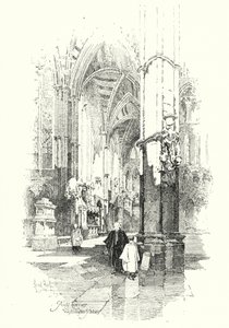 Poets Corner, Westminster Abbey, London (litho)