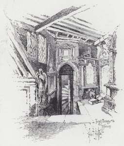 Turret Stairway to Triforium (engraving) بواسطة هربرت (بعد) رايلتون