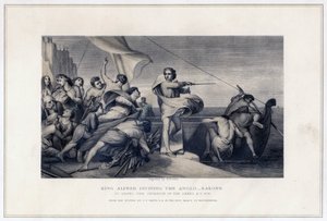 الملك ألفريد يحرض الأنجلو ساكسون على صد غزو الدنماركيين ، 896 ، c1847