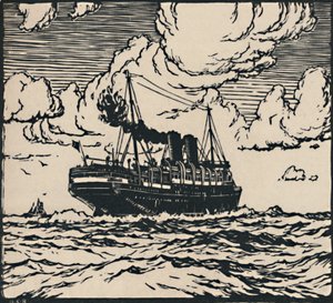 سفينة بخارية في البحر ، 1919 بواسطة هربرت كير روك