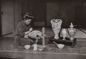 A Pottery Painter (b/w photo) بواسطة هربرت بونتينج