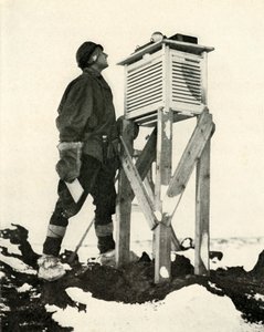د. ويلسون يراقب تسجيل أشعة الشمس الأولى ، c1911 ، 1913 بواسطة هربرت بونتينج