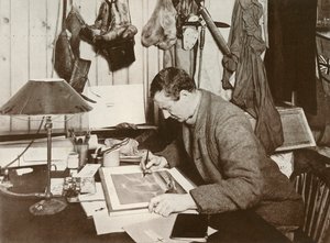 دكتور ويلسون يعمل على الرسم الذي تم إعطاؤه في ص 258 ، 1911 ، 1913 بواسطة هربرت بونتينج