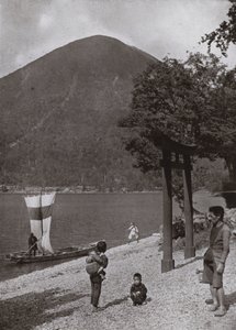 Nantai-zan and Lake Chuzenji (b/w photo) بواسطة هربرت بونتينج