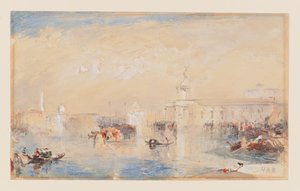 منظر طبيعي بعد فيلم The Dogana ، San Giorgio ، Citella ، من تورنر ، من خطوات يوروبا (ألوان مائية ، لون جسم وقلم رصاص على ورق)