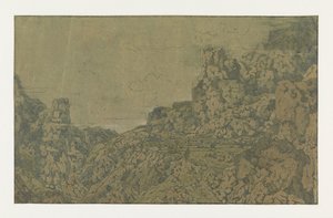 المناظر الطبيعية الجبلية مع هضبة ، ج. 1625-30