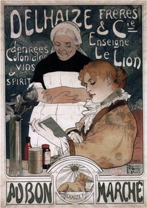ملصق إعلانى عن Delhaize Frères & Cie Biscuits ، 1900