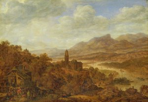 المناظر الطبيعية مع نهر الراين ، 1652