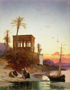 معسكر نار بجانب النهر ، كشك تراجان ، c.1880