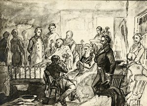 أبراهام لنكولن على فراش موته ، c. 1865 بواسطة هيرمان فابر