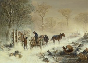 تحميل الخشب في الثلج ، 1858