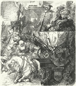 دوق Ulrich من Wuttemberg يتواضع أمام الإمبراطور الروماني المقدس تشارلز الخامس ، 1548 بواسطة هيرمان فوجل
