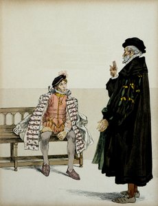 هنري الرابع (1553-1610) قبل أستاذه لا غوشري. رسم إيضاحي لهيرمان فوجل (1856-1918) في "" هنري الرابع " بواسطة هيرمان فوجل