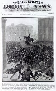 القتال في إضراب النقل العام في ليفربول ، غلاف "أخبار لندن المصورة" ، 19 أغسطس 1911 (طباعة)