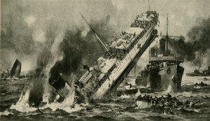 غرق أنجليا ، الحرب العالمية الأولى ، 17 نوفمبر 1915 ، c1920.
