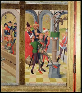 سانت فيكتور مرسيليا يطرق المعبود الوثني ، من المذبح العالي لكنيسة سانت نيكولاس ، 1481 (التفاصيل) (انظر 197689-92)