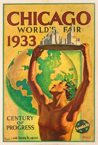 إعلان ملصق للمعرض العالمي لعام 1933 في شيكاغو بواسطة فيلا هيرناندو