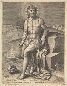 المسيح جالسًا على الحجر البارد ، قبل كاليفورنيا. 1586.