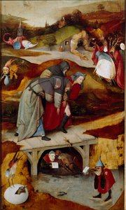 اللوحات الثلاثية للإغراءات (التفاصيل) 1505-1506 (زيت على قماش) بواسطة هيرونيموس بوش