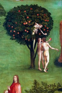 Tryptic of the Last Judgement ، اللوحة اليسرى. آدم وحواء في الجنة تفصيل (رسم على الخشب حوالي 1504) بواسطة هيرونيموس بوش