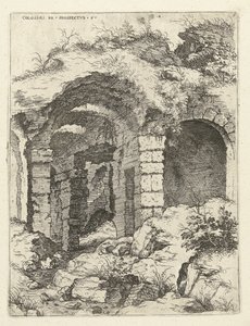 المنظر السادس للكولوسيوم في روما Colossæi إلى البحث مقابل 6 (العنوان على الكائن) الآثار الرومانية (عنوان السلسلة) بواسطة هيرونيموس كوك